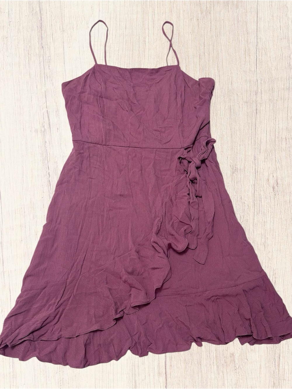Altar'd State Dusty Rose Straps Faux Wrap Ruffle Dress Fairycore Women’s Large